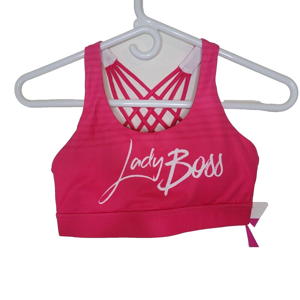 LADY BOSS Hot Pink Small Sports Bra NWT